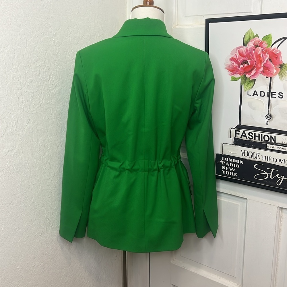 Argent 3 Button Cinched Waist Blazer in Green Size 4 - Picture 5 of 11